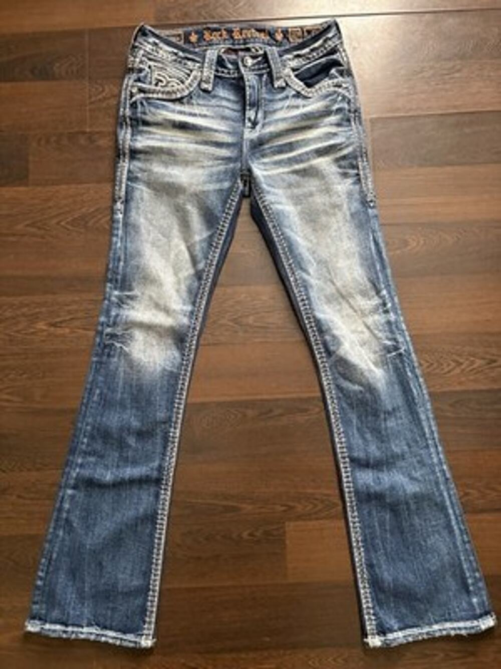 RARE Rock Revival Sidonie Bling Rhinestone Bootcut Jeans 25